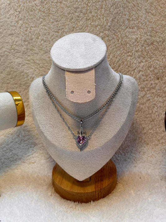COLLAR ESPADA CORAZON PAREJA