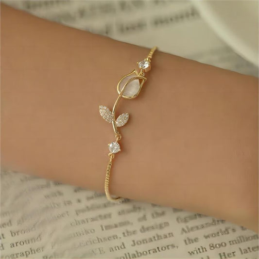 PULSERA TULIPAN FLOR BLANCA