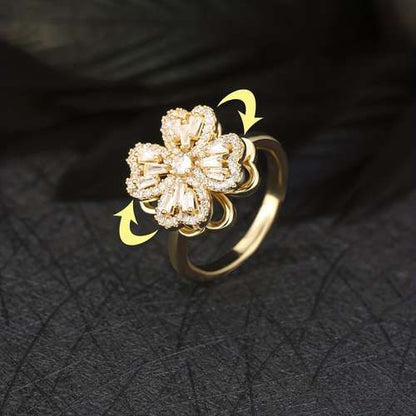 ANILLO CORAZON TREBOL GIRATORIO