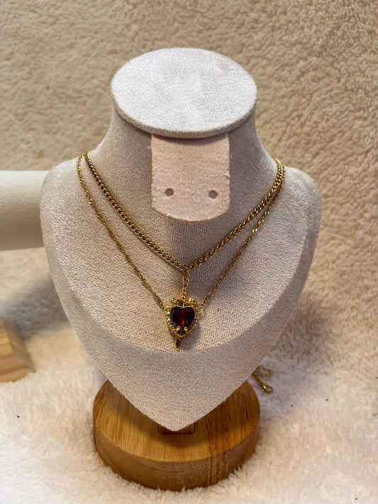 COLLAR ESPADA CORAZON PAREJA